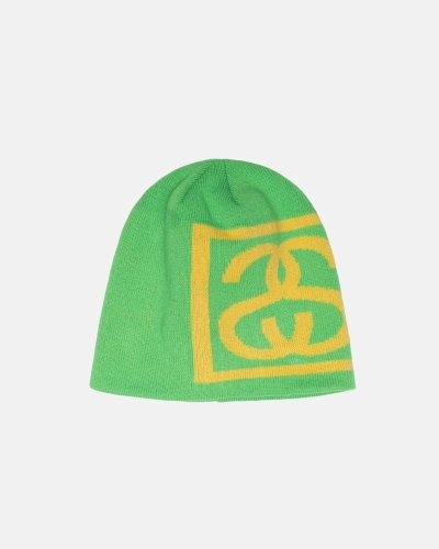 Green Men's Stussy Ss Link Skull Caps | CA0000479