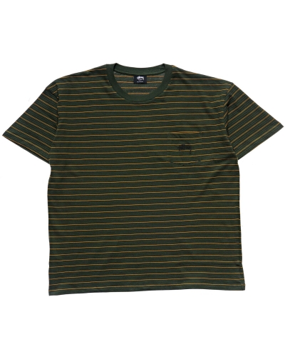 Green Men's Stussy Stock Pocket SS T Shirts | CA0000274