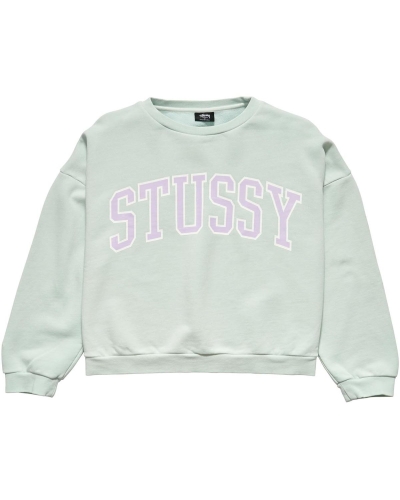 Green Women's Stussy Campus OS Crew Sweaters | CA0000822