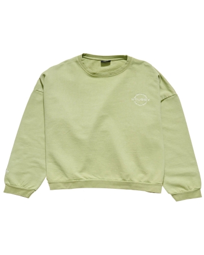 Green Women's Stussy City Circle OS Crew Sportswear | CA0000754