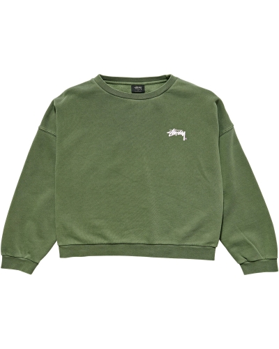 Green Women's Stussy Parkway OS Crew Sportswear | CA0000777