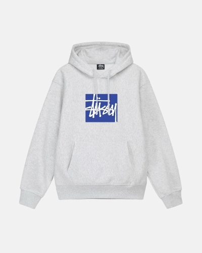 Grey Men's Stussy Stock Box Hoodies | CA0000076