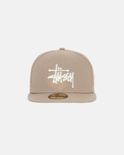 Khaki Men's Stussy Authentic New Era Caps | CA0000375