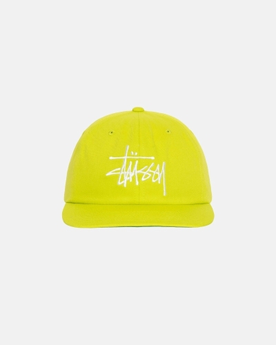 Light Green Men's Stussy Basic Strapback Caps | CA0000396