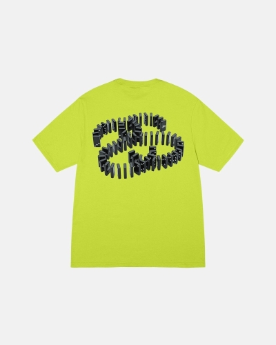 Light Green Men's Stussy Dominoes T Shirts | CA0000163