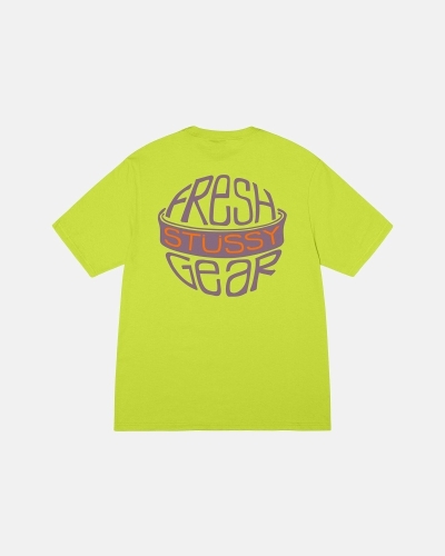 Light Green Men's Stussy Fresh Gear T Shirts | CA0000171