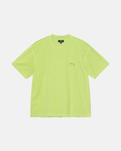 Light Green Men's Stussy Lazy T Shirts | CA0000242