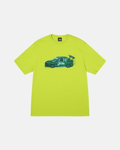 Light Green Men's Stussy Racecar T Shirts | CA0000256