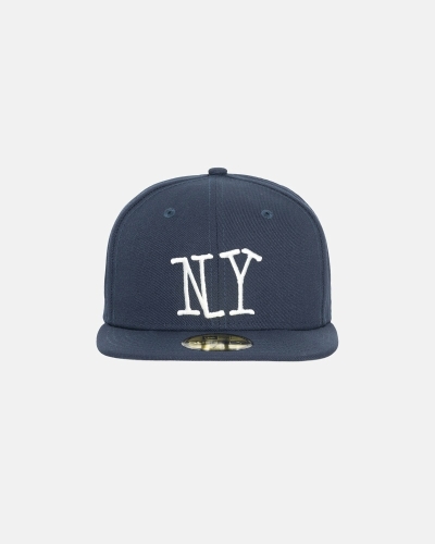 Navy Men's Stussy Ny New Era Caps | CA0000473