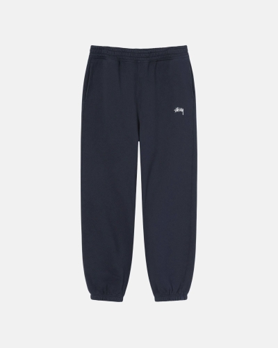 Navy Men's Stussy Overdyed Stock Logo Sweatpants | CA0000880