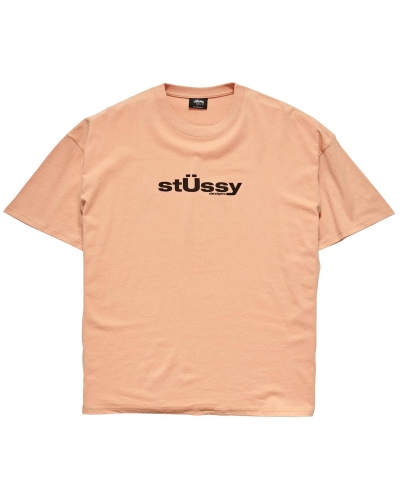 Orange Men's Stussy Big U SS T Shirts | CA0000114