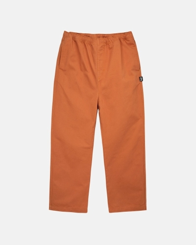 Orange Men's Stussy Brushed Beach Pants | CA0000545