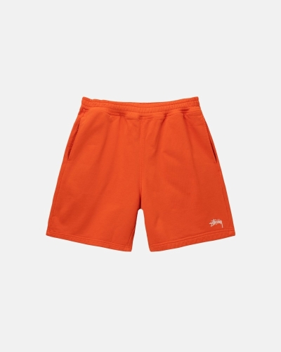 Orange Men's Stussy Overdyed Stock Logo Shorts | CA0000660