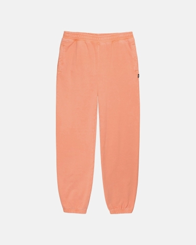 Orange Men's Stussy Pigment Dyed Fleece Pants | CA0000574