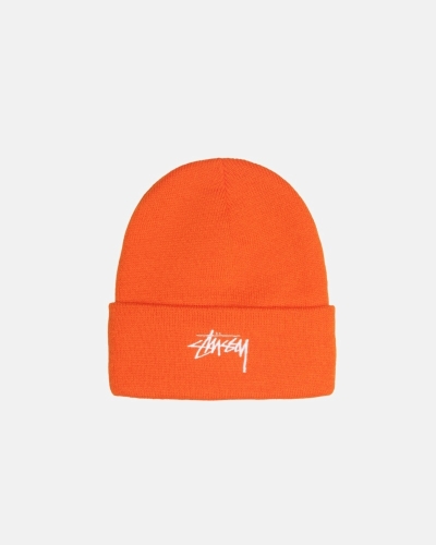 Orange Men's Stussy Stock Cuff Beanie | CA0000490