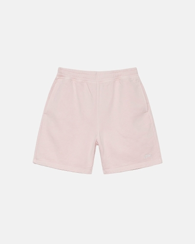 Pink Men's Stussy Overdyed Stock Logo Shorts | CA0000658