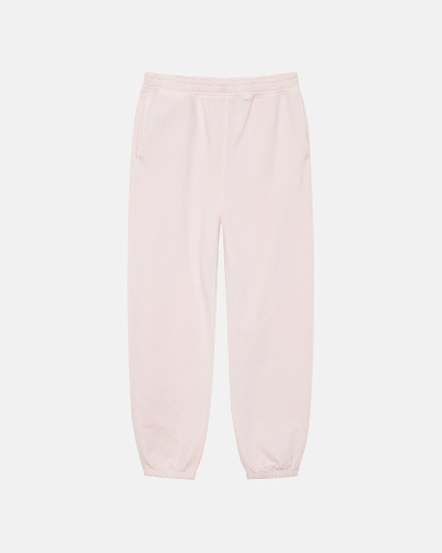 Pink Men's Stussy Overdyed Stock Logo Sweatpants | CA0000883