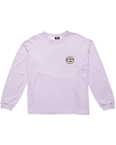 Pink Men's Stussy Surf Dot Pocket Tee Sweatshirts | CA0000959