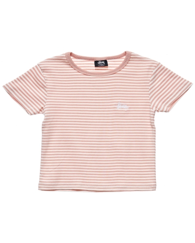 Pink Women's Stussy Hyde Stripe Rib T Shirts | CA0000222