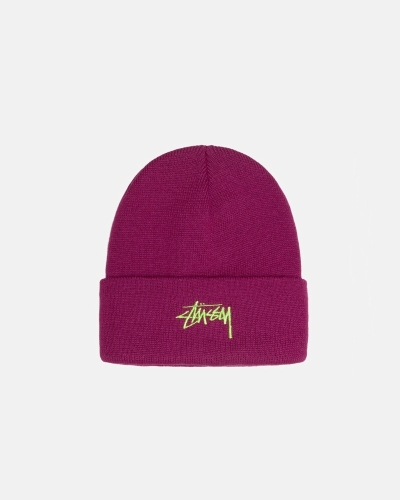 Purple Men's Stussy Stock Cuff Beanie | CA0000484