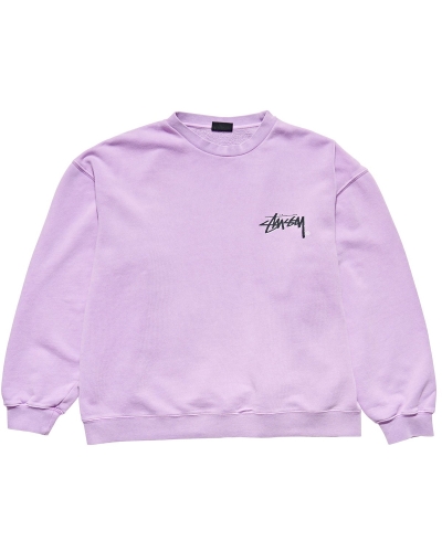 Red Men's Stussy Stock Shadow Crew Sweaters | CA0000853