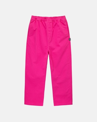 Rose Pink Men's Stussy Brushed Beach Pants | CA0000539