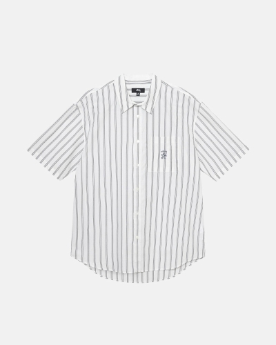 Stripes Men's Stussy Boxy Striped Ss Shirts | CA0000298