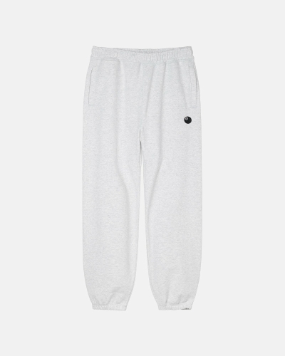 White Men's Stussy 8 Ball Embroidered Pant Sweatpants | CA0000873