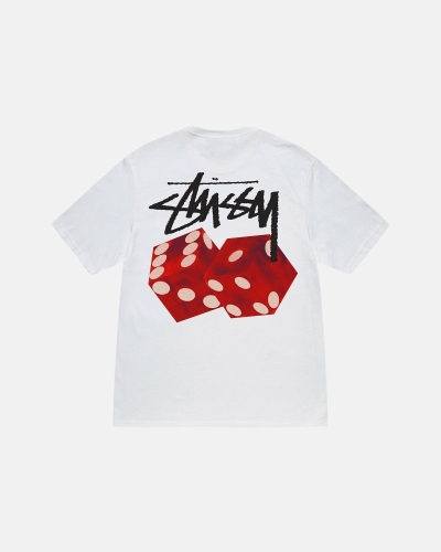 White Men's Stussy Diced Out T Shirts | CA0000159