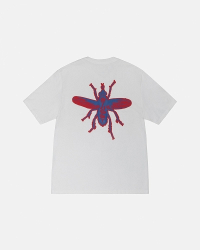 White Men's Stussy Housefly T Shirts | CA0000219