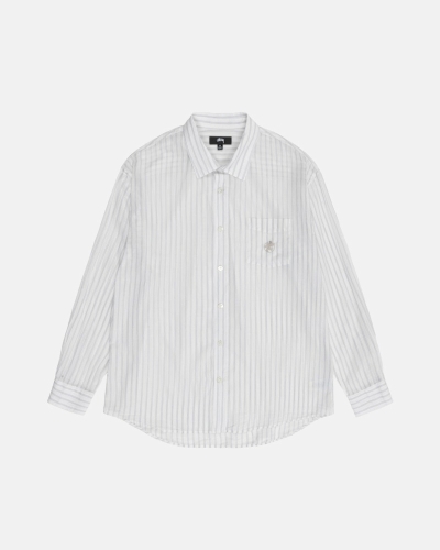 White Men's Stussy Lightweight Classic Shirts | CA0000318