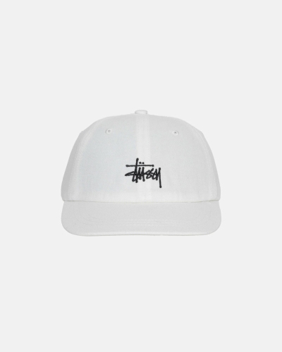 White Men's Stussy Stock Low Pro Caps | CA0000492