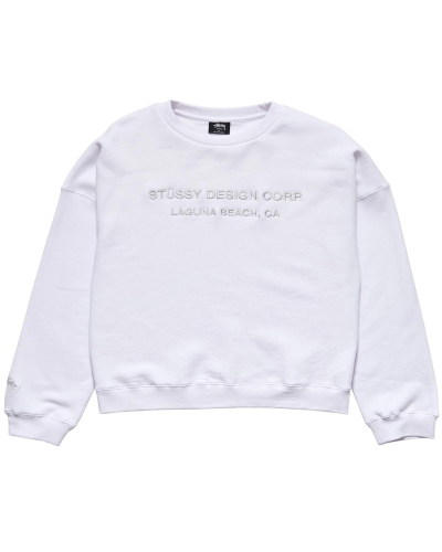 White Women's Stussy Alcott OS Crew Sweaters | CA0000812