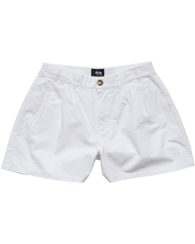 White Women's Stussy Brentwood Pleated Shorts | CA0000630