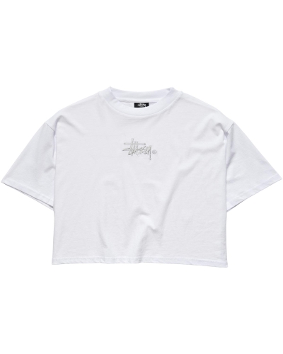 White Women's Stussy Graffiti Boxy T Shirts | CA0000176