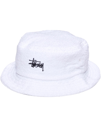 White Women's Stussy Graffiti Terry Bucket Hats | CA0000467