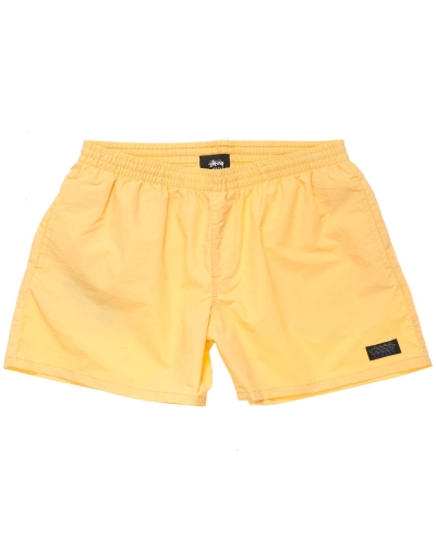 Yellow Men's Stussy Nylon Big Beach Shorts | CA0000650